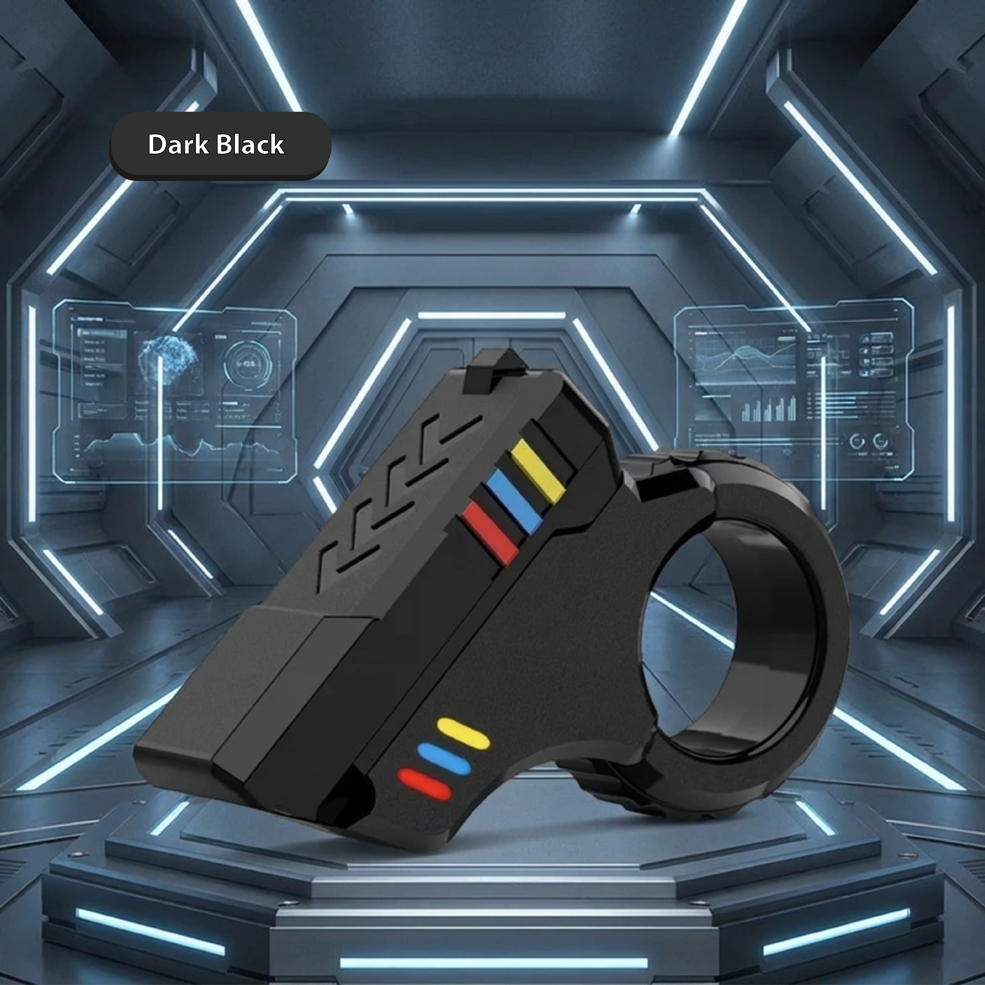 Dark Black Pulse Pivot mechanical ring - Precision engineered EDC tool for focus