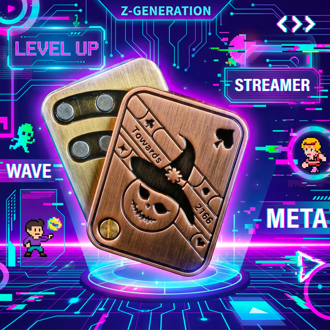 Comparison of the bronze and silver Phantom Ace magnetic haptic sliders - Pocket-sized kinetic art for EDC collectors