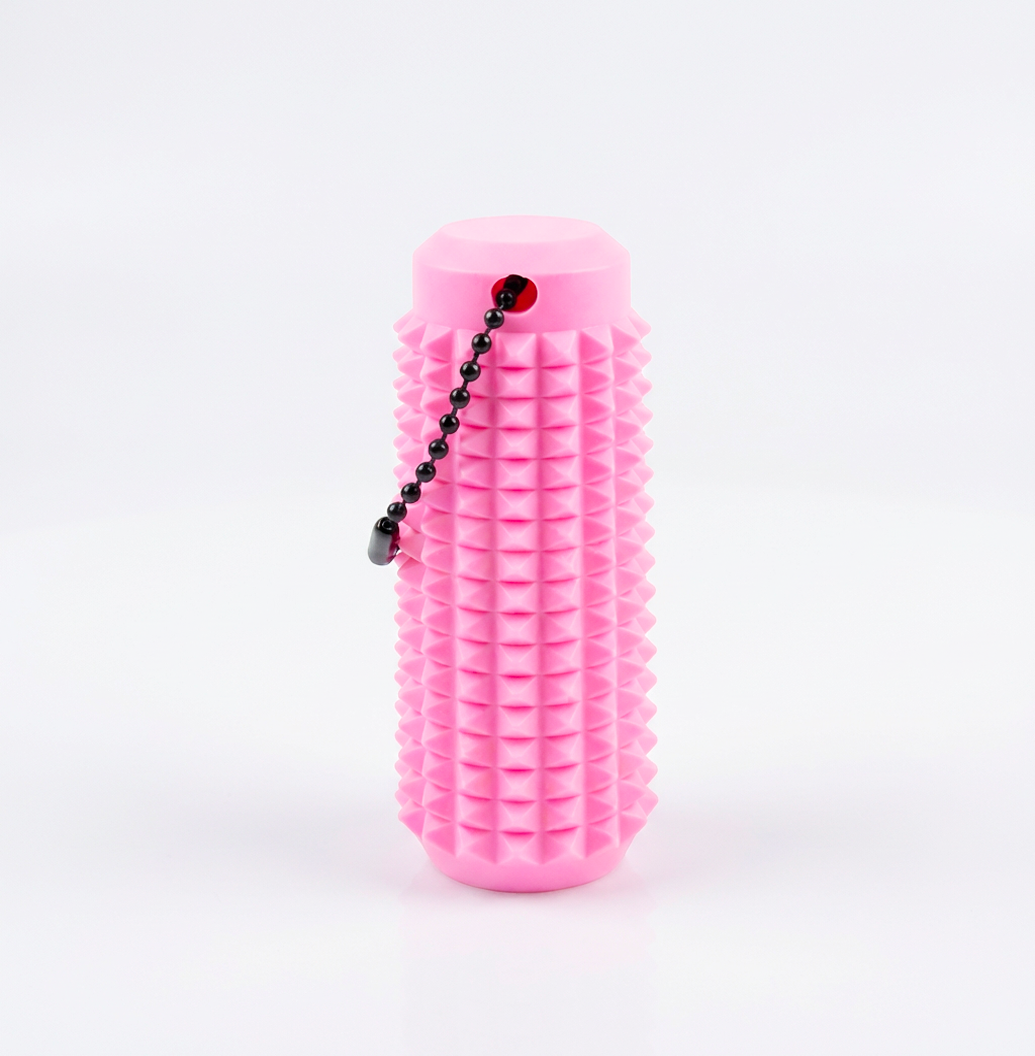 Soft Pink Spiked Core with integrated bead chain - Easily attachable sensory accessory for bags