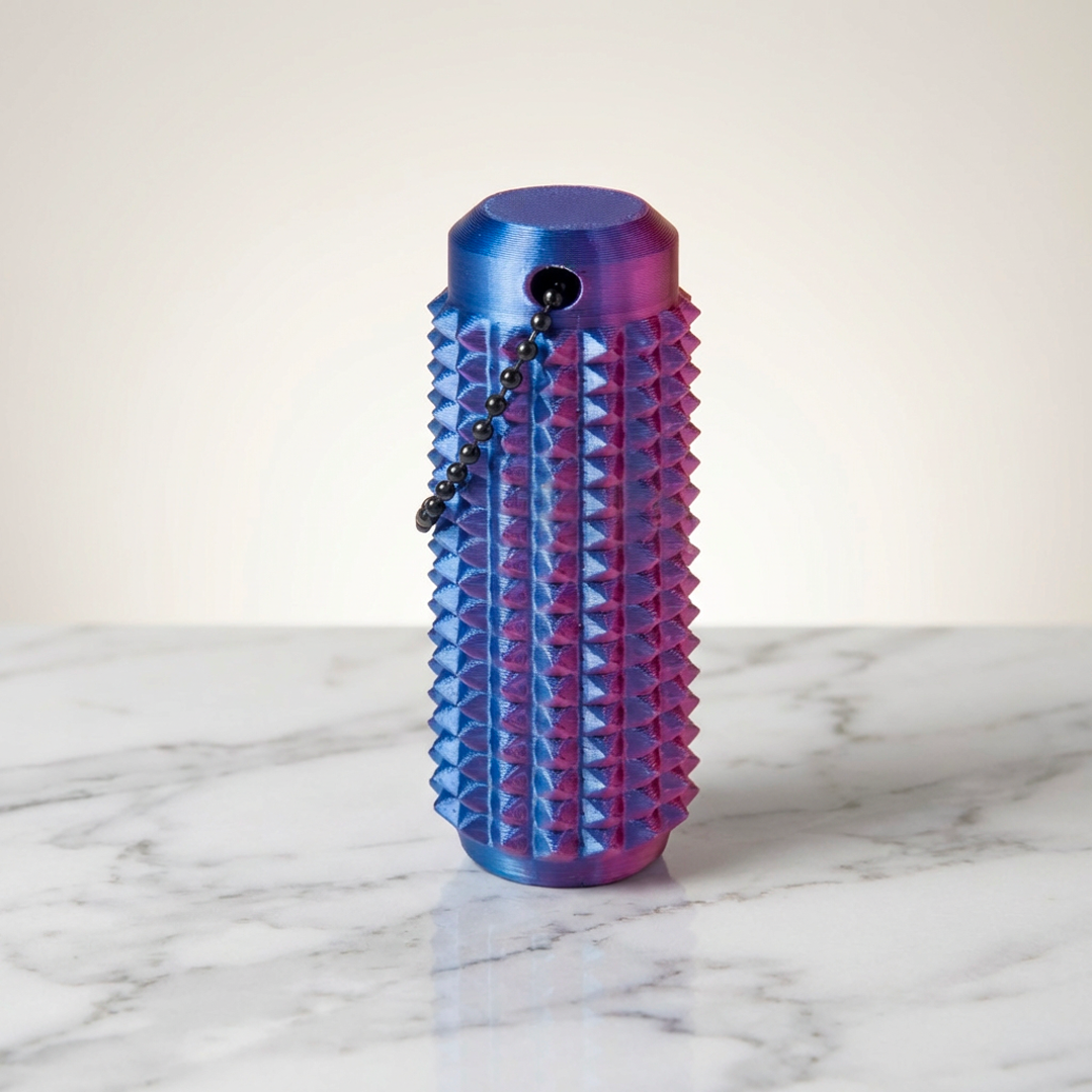 Deep Sea Blue and Purple Spiked Core - Stylish kinetic roller for deep pressure therapy