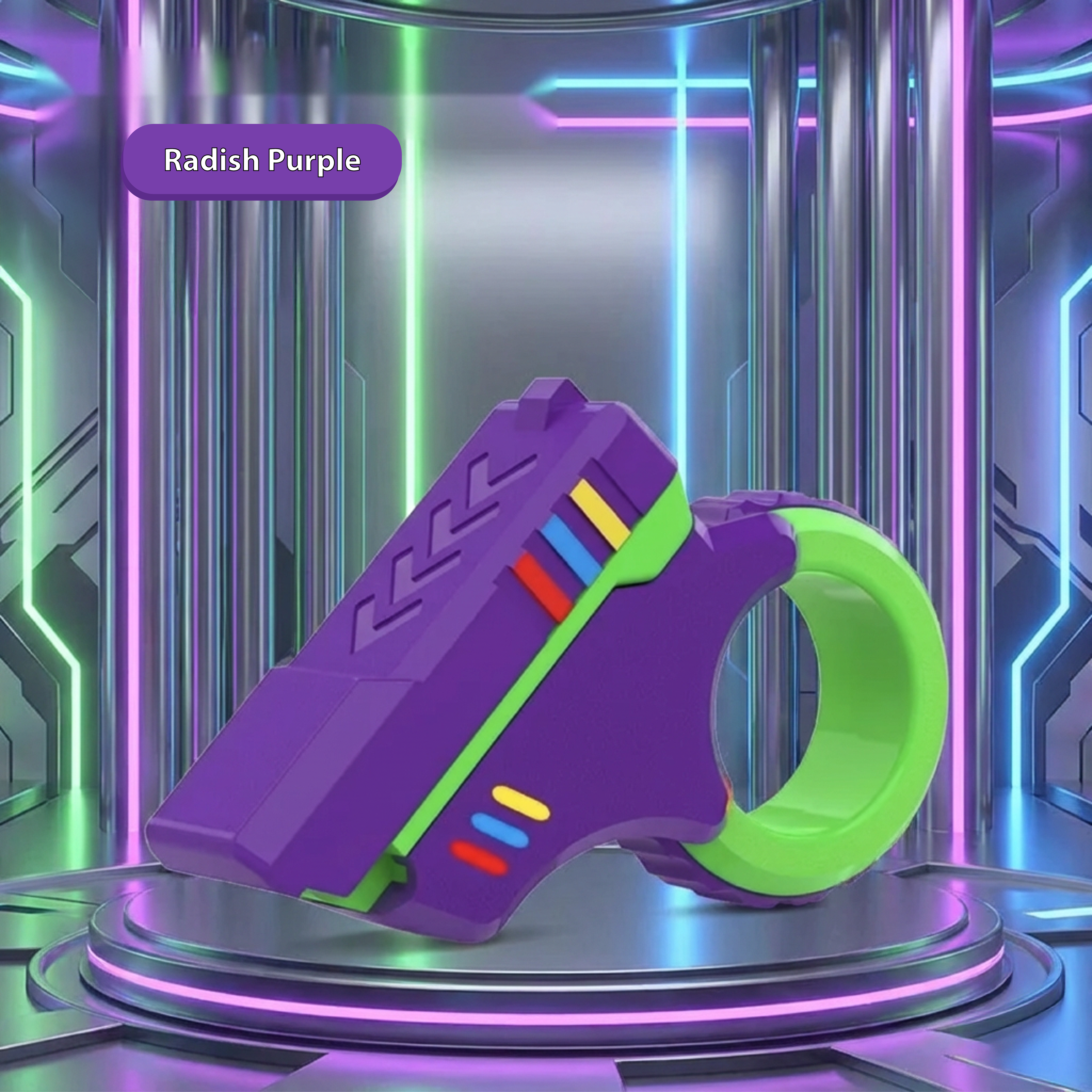 Radish Purple Pulse Pivot mechanical ring - Unique color palette for EDC collectors